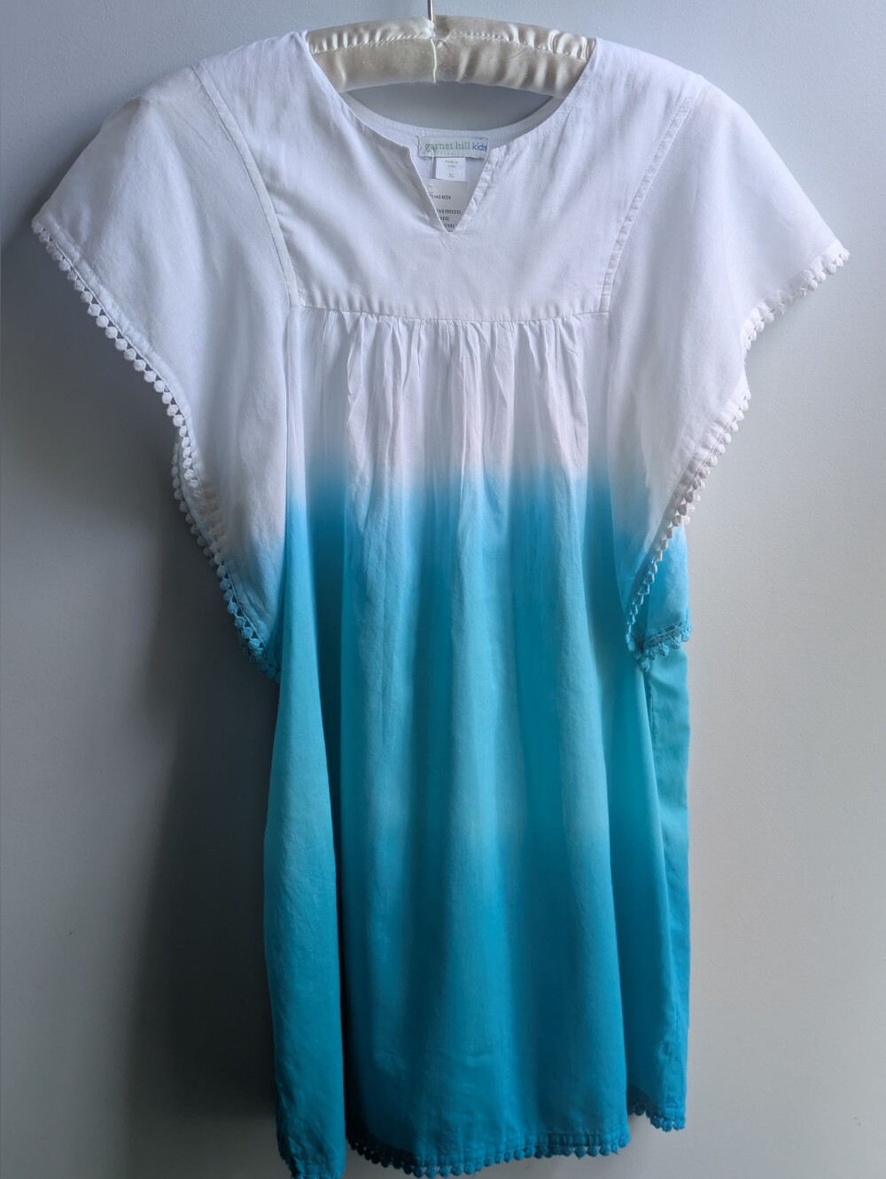 NWT...Beautiful Girls Garnet Hill Dip-Dyed Ombre Cotton Seaside Cover-up Size XL